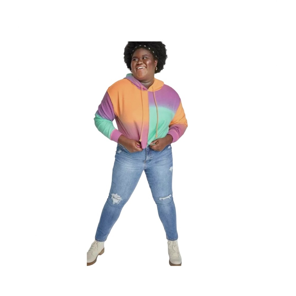 Wild Fable Colorful Pastel Gradient Hoodie-small- NWT